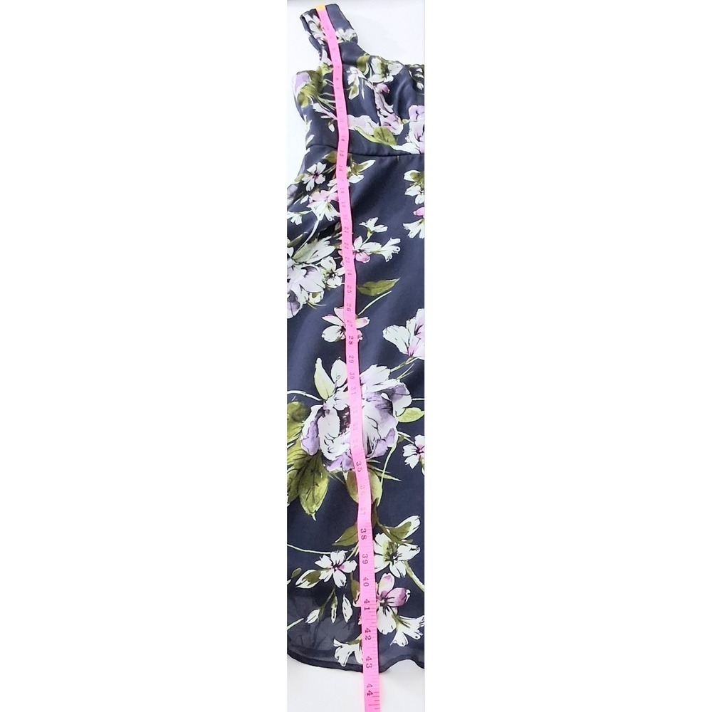 Connected Apparel Dress Size 6 Navy Purple Floral Sleeveless Lined Pre-owned - Picture 10 of 11